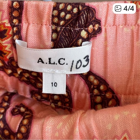 A.L.C. Paisley Print Tie-Waist Linen Short _ Barrett Short - Picture 4 of 4